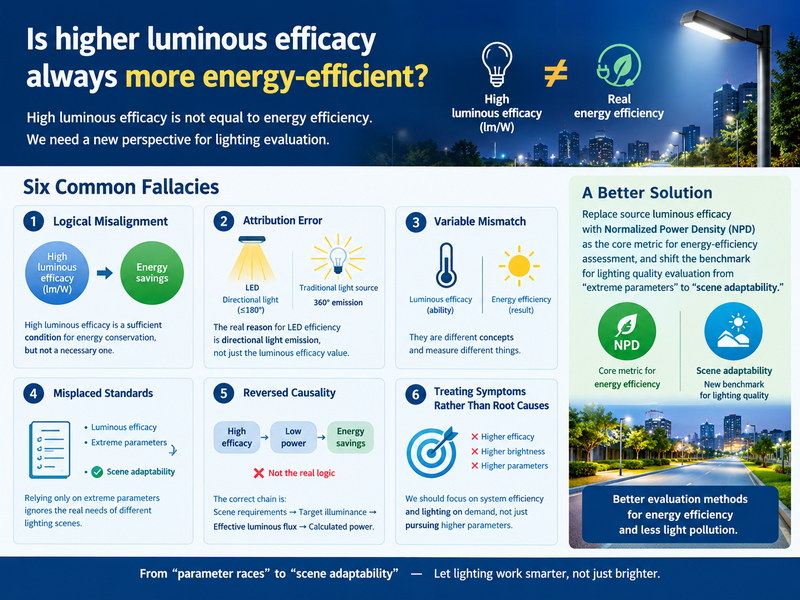Une efficacité lumineuse plus élevée est-elle toujours plus économe en énergie ?